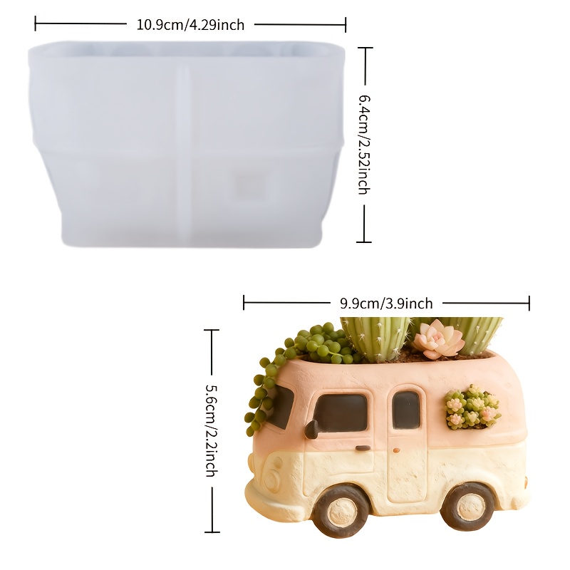 E-shop Harz Silikonform Vintage Wohnmobil Reisebus Form – Mit süßem Retro Wohnmobil Design – Einfaches Entformen, Wiederverwendbar zum Herstellen von