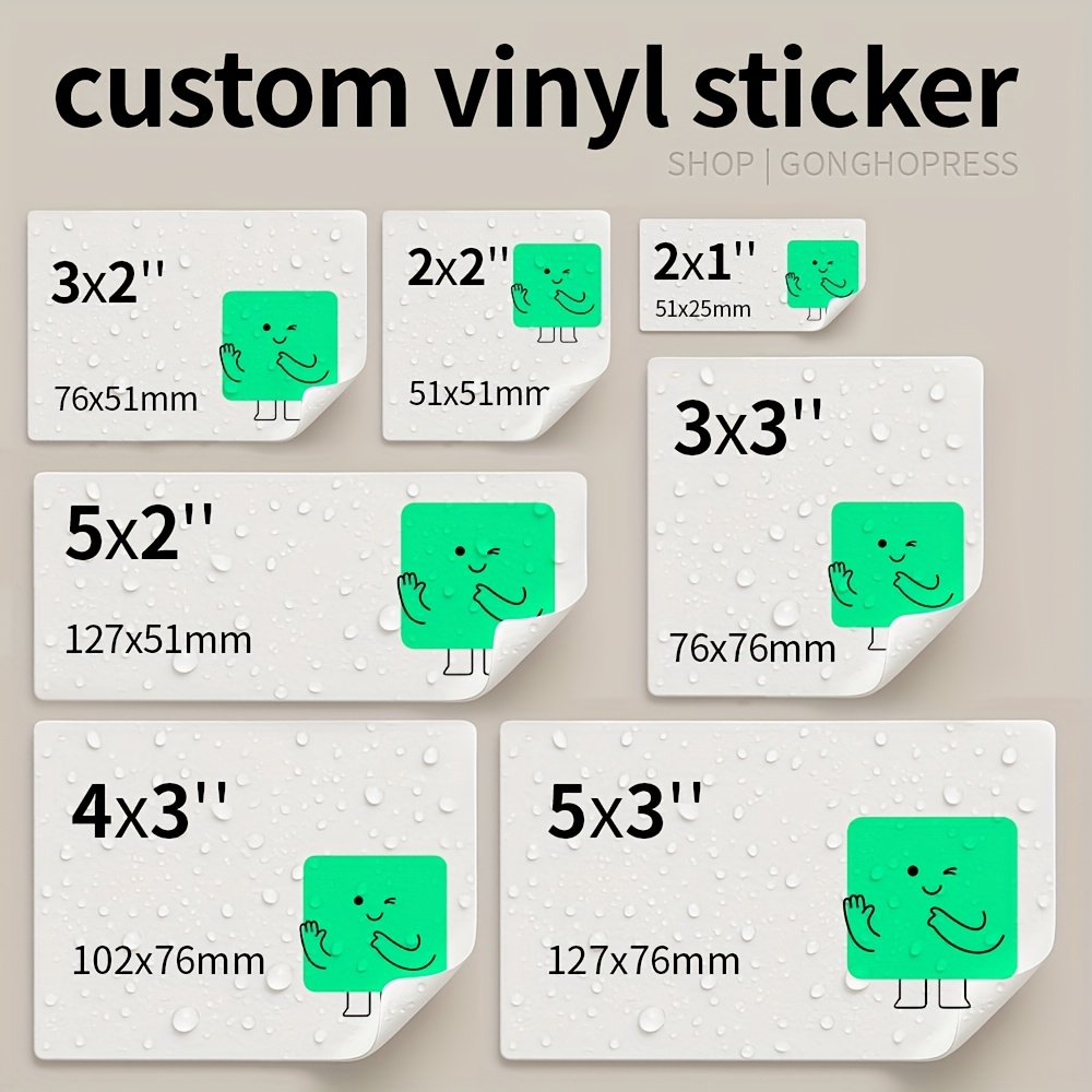 Custom Waterproof Vinyl Stickers and Labels - Personalized   Decals (5.08x7.62cm, 12.7x17.78cm, Custom Dimensions) for Business, Wedding, Anime, Crafts, Packaging - Durable, Removable, for Home, Office, Events - Compatible with German, Japanese, French, English, Korean - Ideal for Beginners & Professionals, Event Decorations, Vibrant Graphics, Removable  , Small Businesses