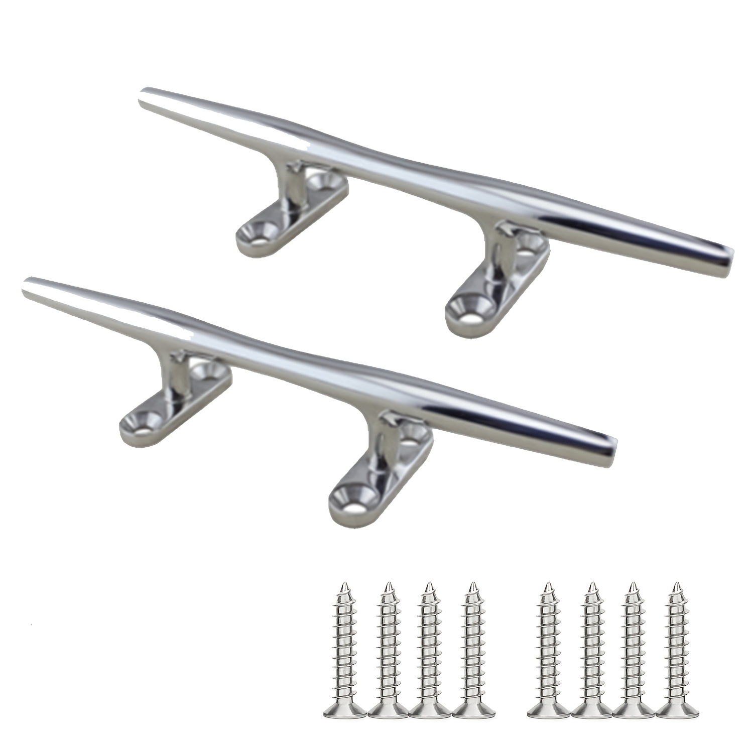 TEMU 2pcs Stainless Steel 6inch Round Cleat Yacht Mooring Small Boat Fitting