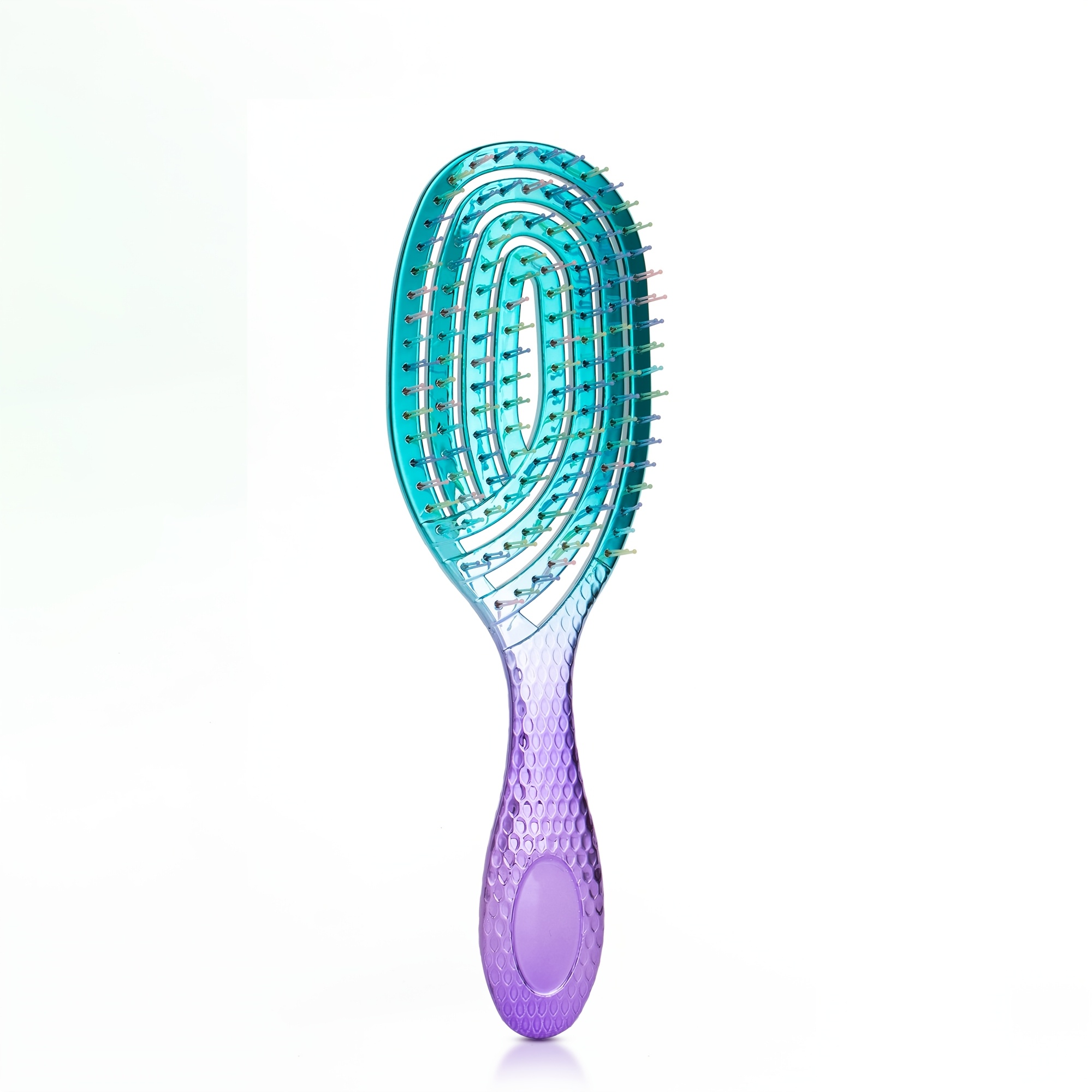 Image of 1pc Detangling Wet Hair Brush Curved Vented Hairbrush For Women Curly Hair, Portable Colorful Styling Tool Suitable For All , Ideal For Thin Hair Types