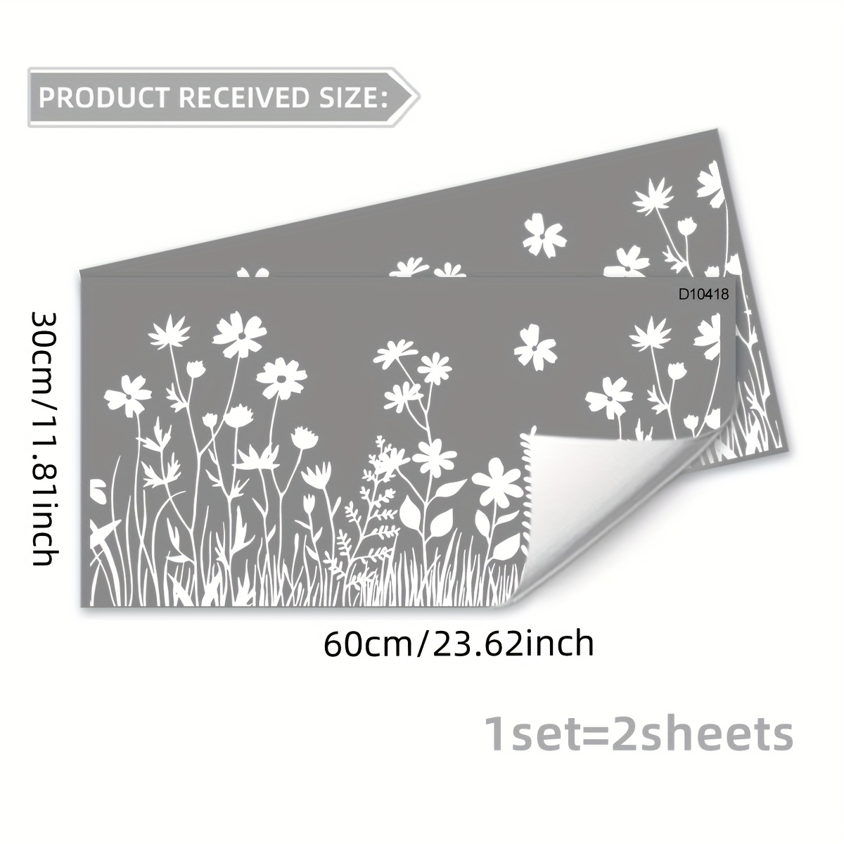 E-shop Zweierpack Kreative Reine Weiße Linien-Blumen-Ausschnitt Fensteraufkleber, Doppelseitig Glas-Statische Haftfolien für Schlafzimmer, Wohnzimmer