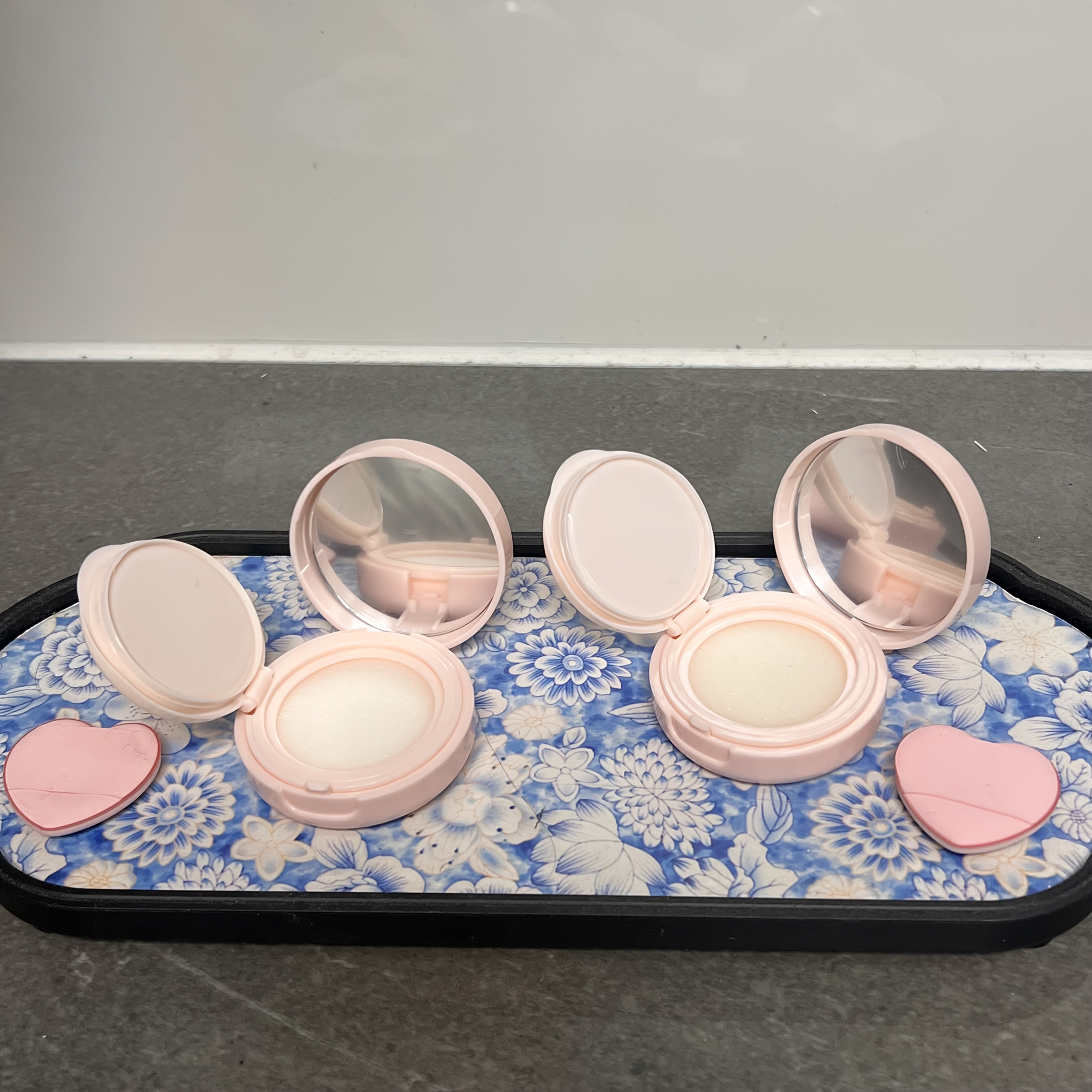 TEMU 2pcs Diy Air Cushion Empty Containers With Lid Suitable For Foundation, Concealer, Cream Tubes, Portable Refillable Bottles For Homemade
