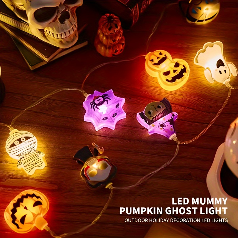 1pc LED Fairy with -like Button Control - Multi-Color Changing (Warm White, Green, Purple, Orange, Black, Yellow, , , Red, Brown, Gray, Cyan) - Indoor/ Halloween & Christmas Party Decorations - LED String with Hanging Hooks - Compatible with Pumpkins, Ghosts, Witches, Spiders, Mummies, Angels - Battery Not Included - Safe & Easy Use
