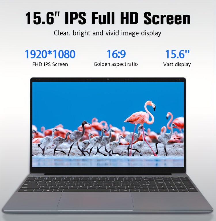  15 6 inch laptop computer njp1562p 12gb ddr4 512 ssd 1tb tf card expansion n5095 1920 1080 fhd ips display sleek and portable design grey details 0