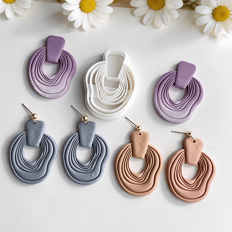 TEMU 1pc Irregular Wave French Earring Polymer Clay Cutter | Boho Style Hollow Pendant Art Jewelry Making Tool | Durable Polyresin, Edges | Ideal For
