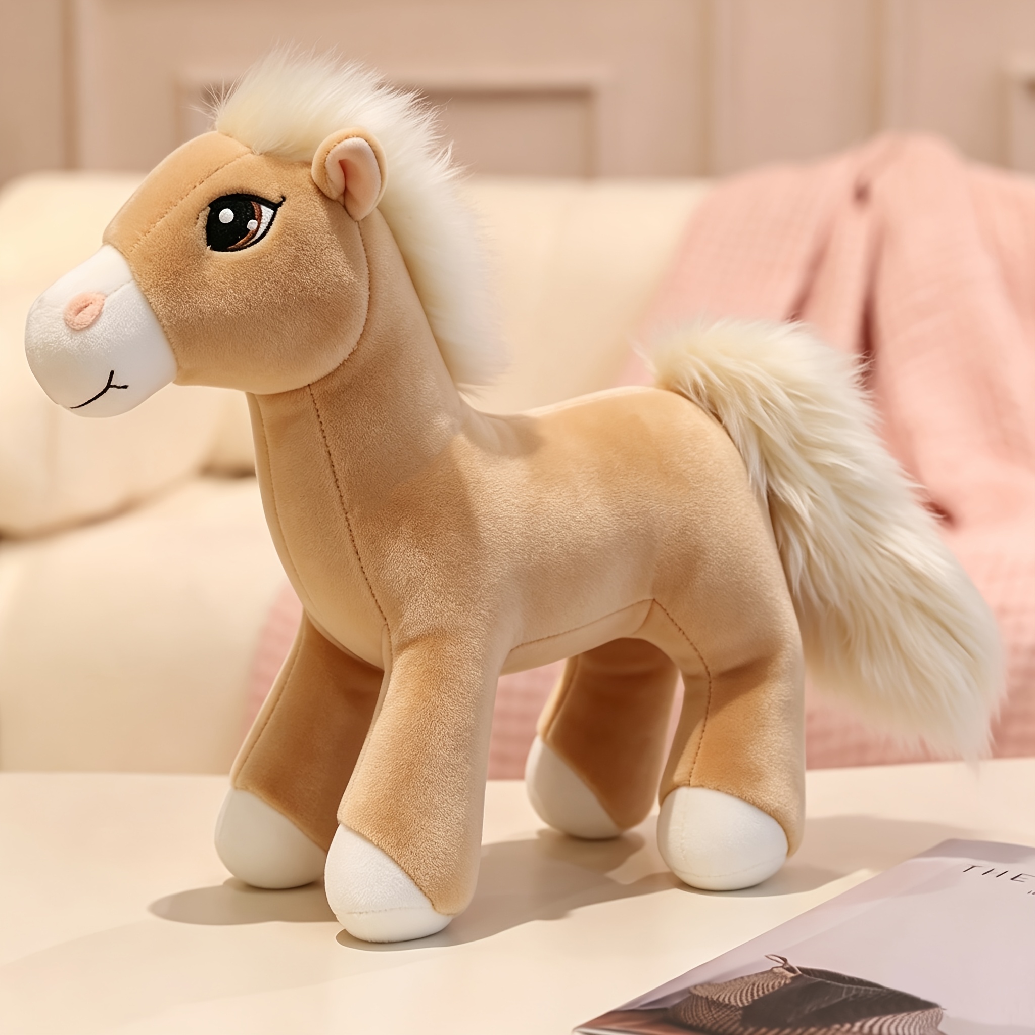 Image of Simulation Horse Plush Toys 20cm/7.87" Soft Stuffed Plush Animal Toy Education Prop Toys For Students Sofa Decorations
