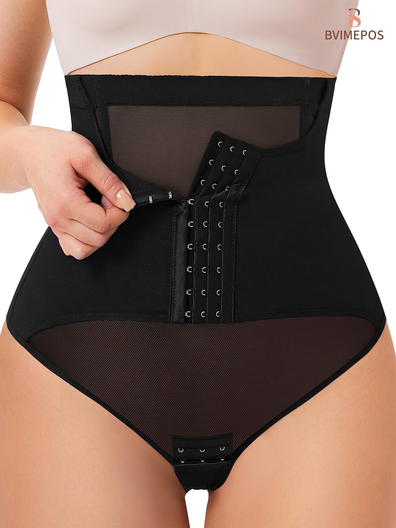 Gotoly Waist Trainer Corset For Women Tummy Control Body Shaper Waist Cincher Girdle Postpartum Belly Band (Black, S