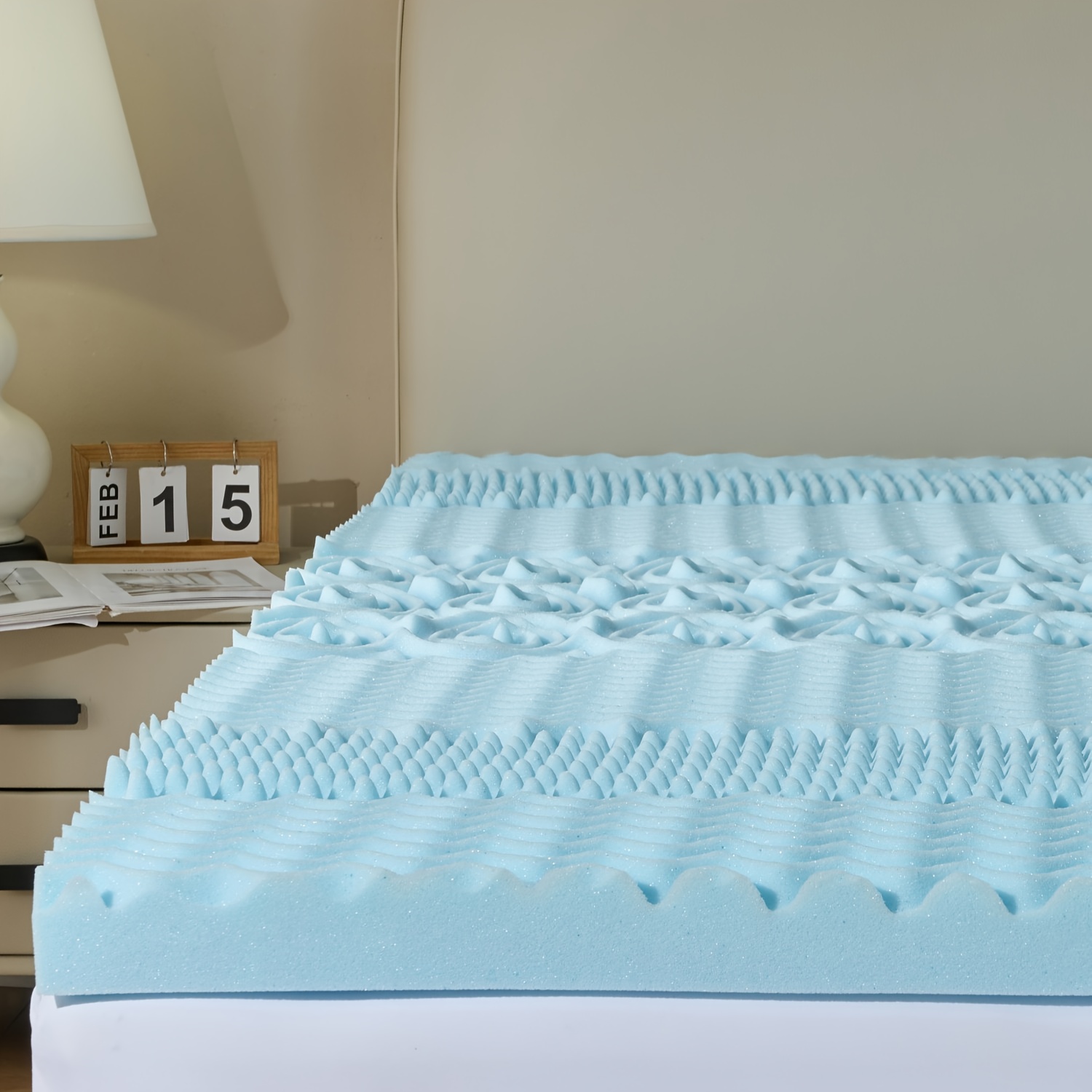E-shop Matratzenauflage 5 cm oder 7 cm, 7- Einzelbett-Matratzenauflage mit Kühlgel, für Druckentlastung & verbesserten Schlafkomfort, bequem