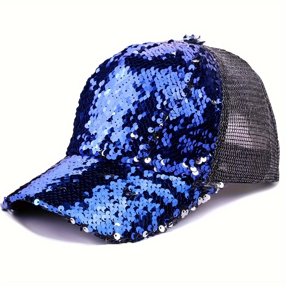 Women's Summer Cap Sunproof Hat Sequined Mesh Back Cap Baseball