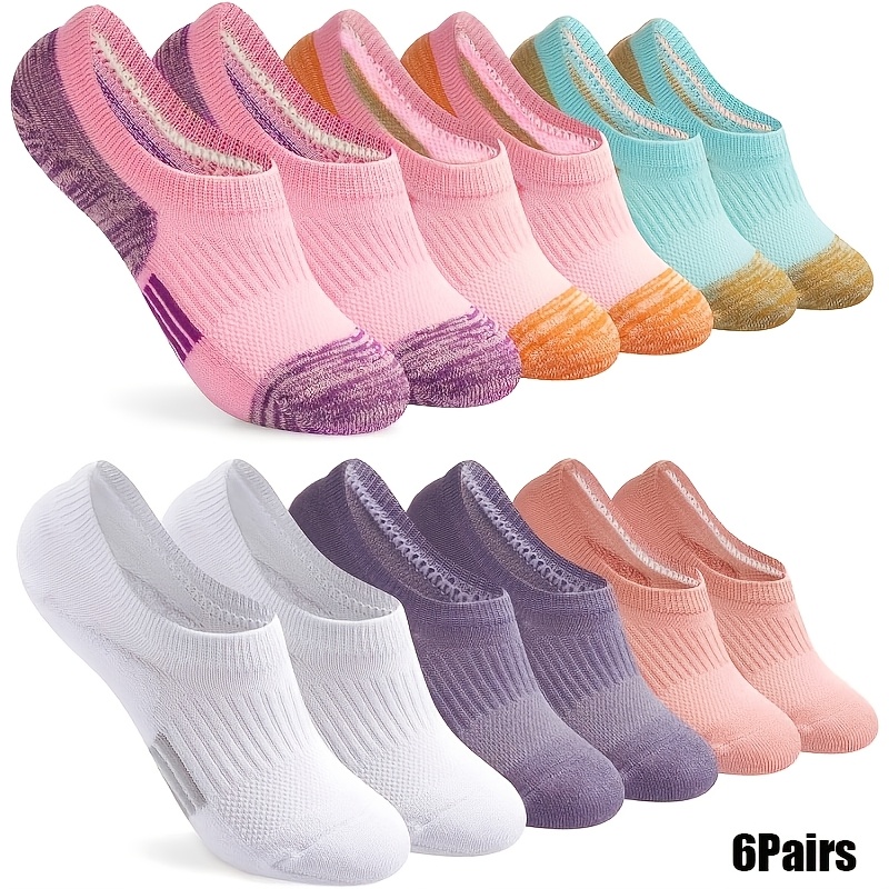 TEMU 6/10/12pairs No Show Socks Women's Cushioned Low Cut Athletic Hidden Liner For Sneakers Ankle Invisible Running Socks