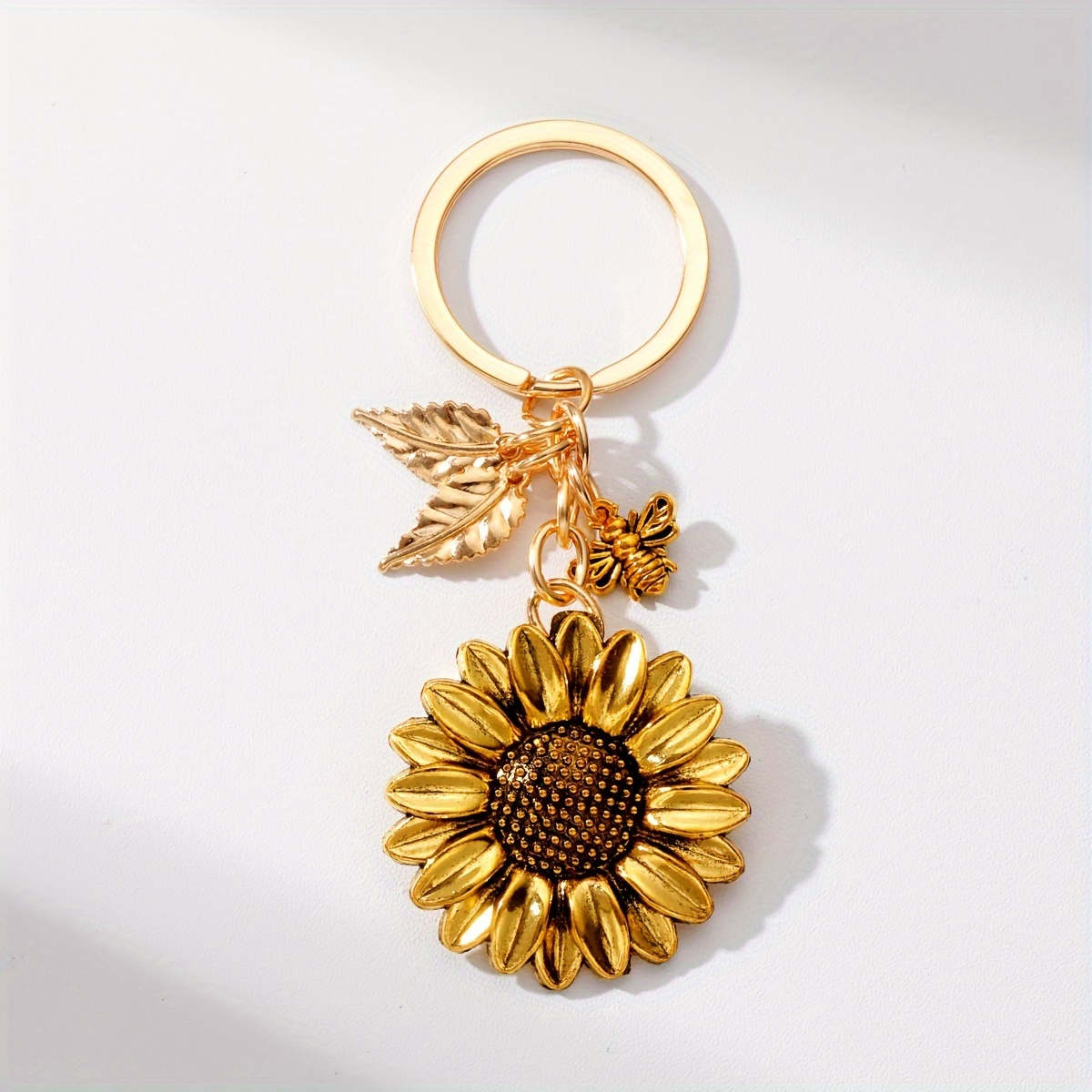 1pc, Retro And Fresh Bohemian Style Sunflower Key Chain, Suitable For Decorating Bags And Car Keys