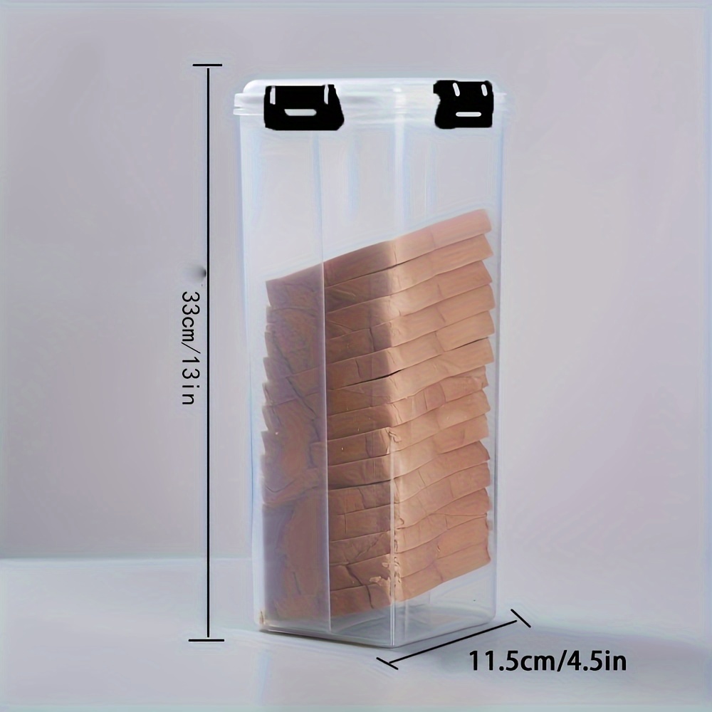 Transparent Plastic Bread Keeper with Slicing Guide, Airtight Bread Storage Box, Freshness Maintaining Food Container with Sealable Lid for Loaves, Toast, Sandwiches