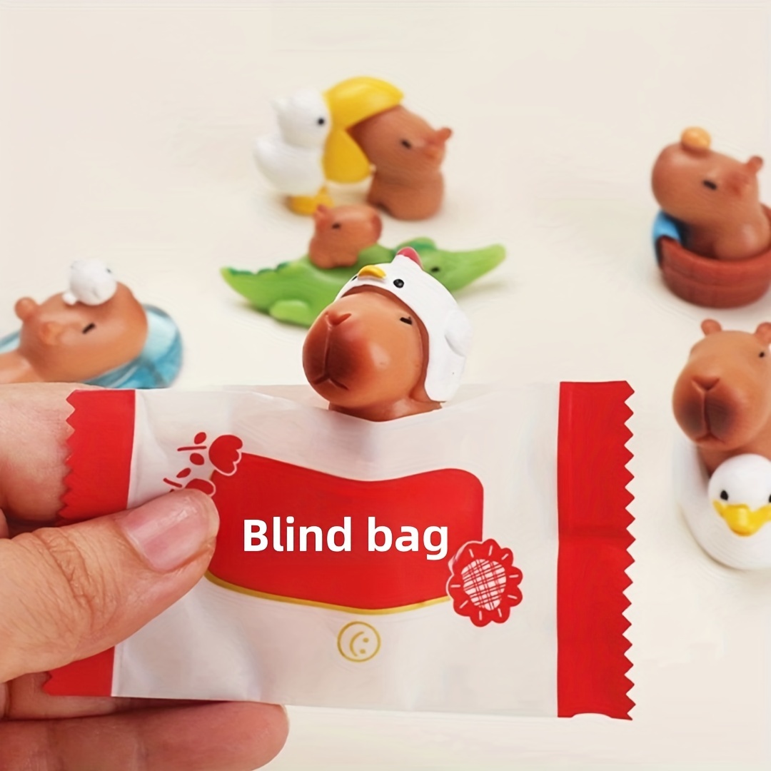 

5pcs Cute Capybara Miniature Blind Bag Mole Miniature Landscape Random Blind Bag Fun Set