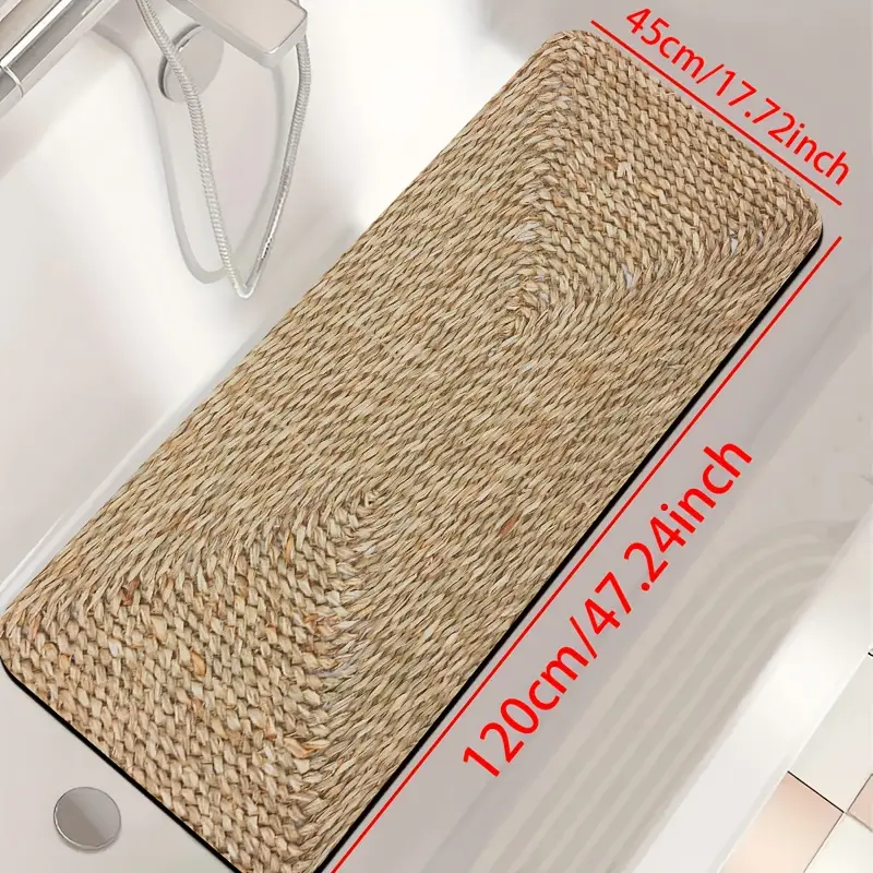1pc diatomite bath mat retro texture print design quick dry non slip absorbent floor mat soft and comfortable for bathroom shower laundry room bedroom doorway kitchen rug rv bathroom Product details 5