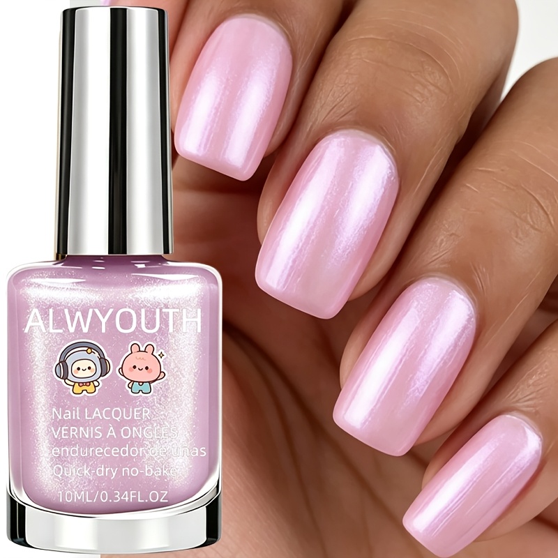 Image of Alwyouth Pearl Mica Nail Hardener, Natural Quick-dry, Enhancing Nail Gloss, Suitable For Party Holiday Gifts, Spring Summer Hand And Foot Nail Polish, Summer Beach