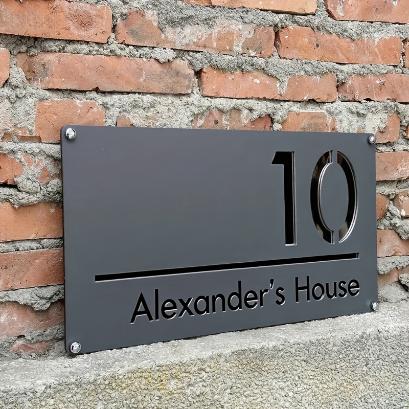TEMU Laser-cut With Clear Numbers, Showcases Taste. 2d Flat Custom Doorplate | Golden Acrylic Indoor/. Suitable For Multiple , 2d Flat