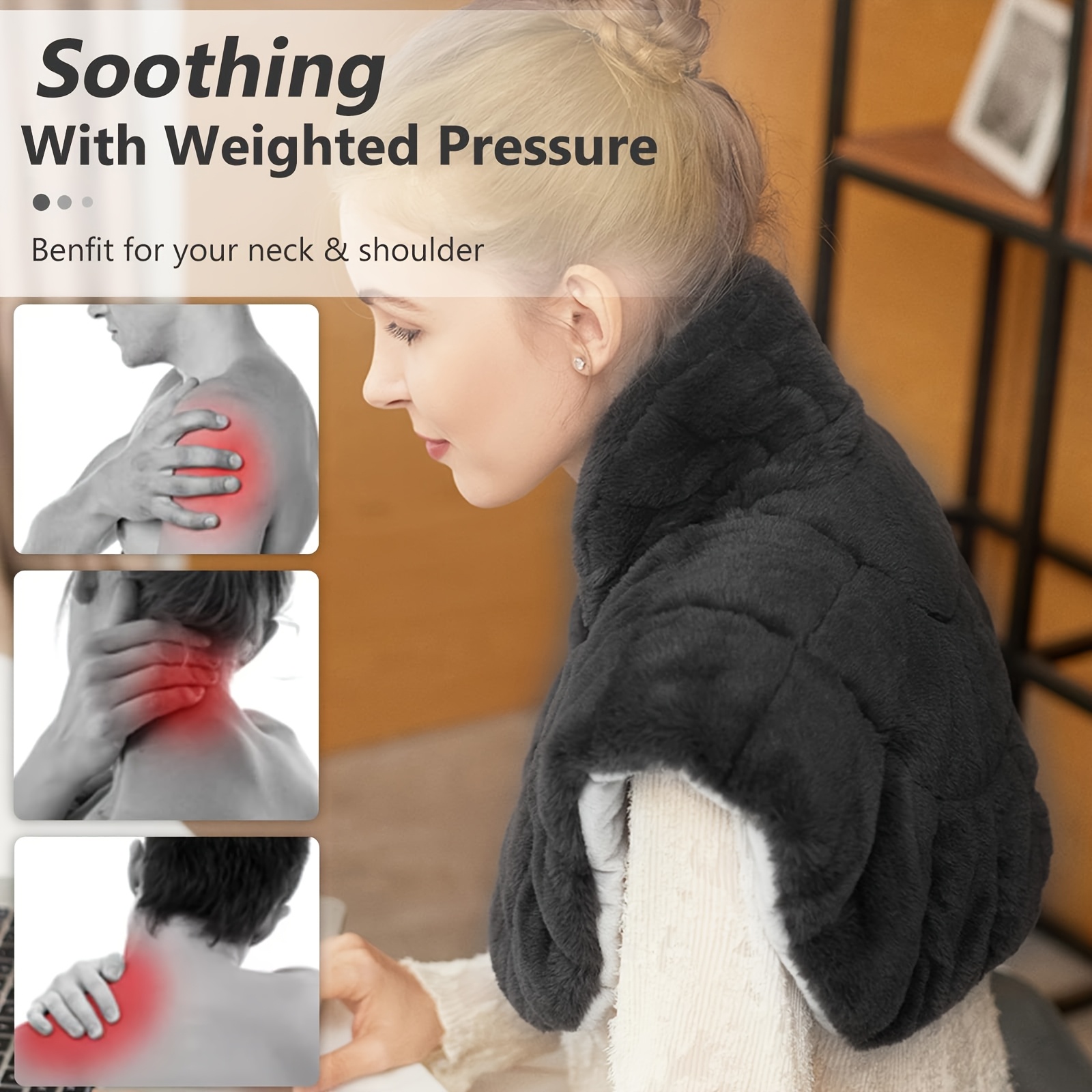 heating pad with 3 times the depth of   shawl electric heater weighted instant heating pad suitable for neck and shoulders heating wrapping with 6 heating options and 4 automatic shut off timers as a christmas gift for mothers blanket shawl Product details 6