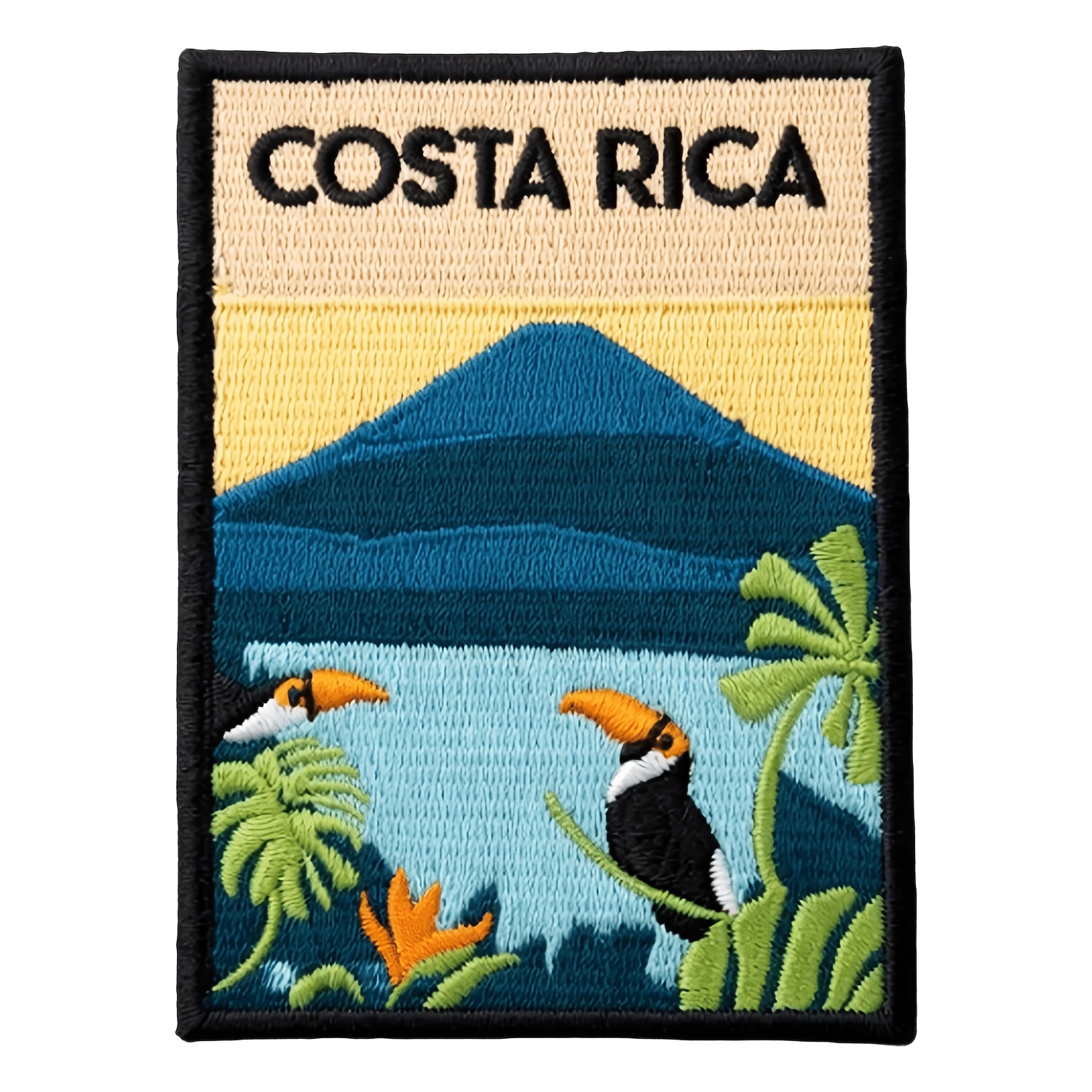 TEMU Patch de voyage brodé Costa thermocollant souvenir de pays et ville d'Amérique à coudre polyvalent pour réparations décoration création DIY
