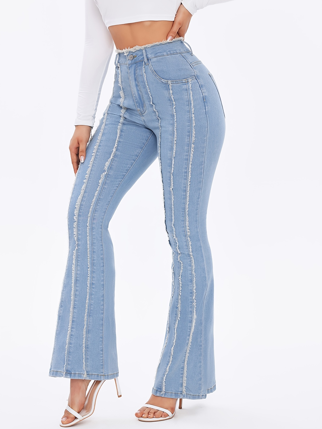 Ashley Pantaloni Jeans Eleganti Denim Pantaloni Eleganti A Campana
