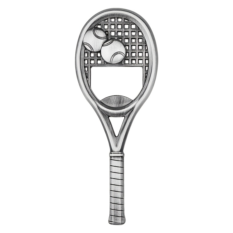 Image of A Creative Tennis Racket-shaped Bottle Opener, A Sporty Beer Opener Designed For Fans, A Tool Made Of Stainless Steel For Opening Beer, Drinks, And Sodas. Used In Kitchens, Restaurants, Bars, Parties