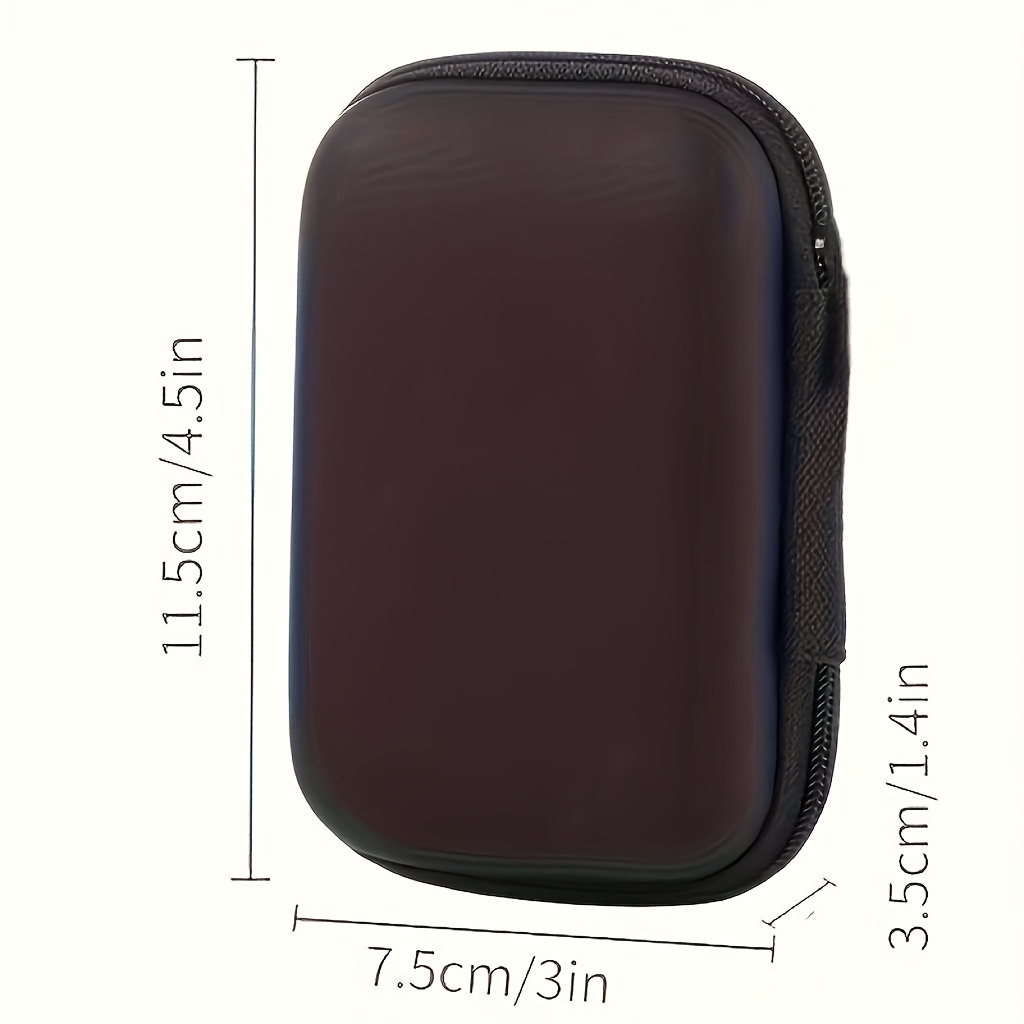 1pc EVA Headphone Storage Bag with Zipper - Portable Wireless Earbud Case & Cable Organizer, Durable Plastic, Mixed Color Shell