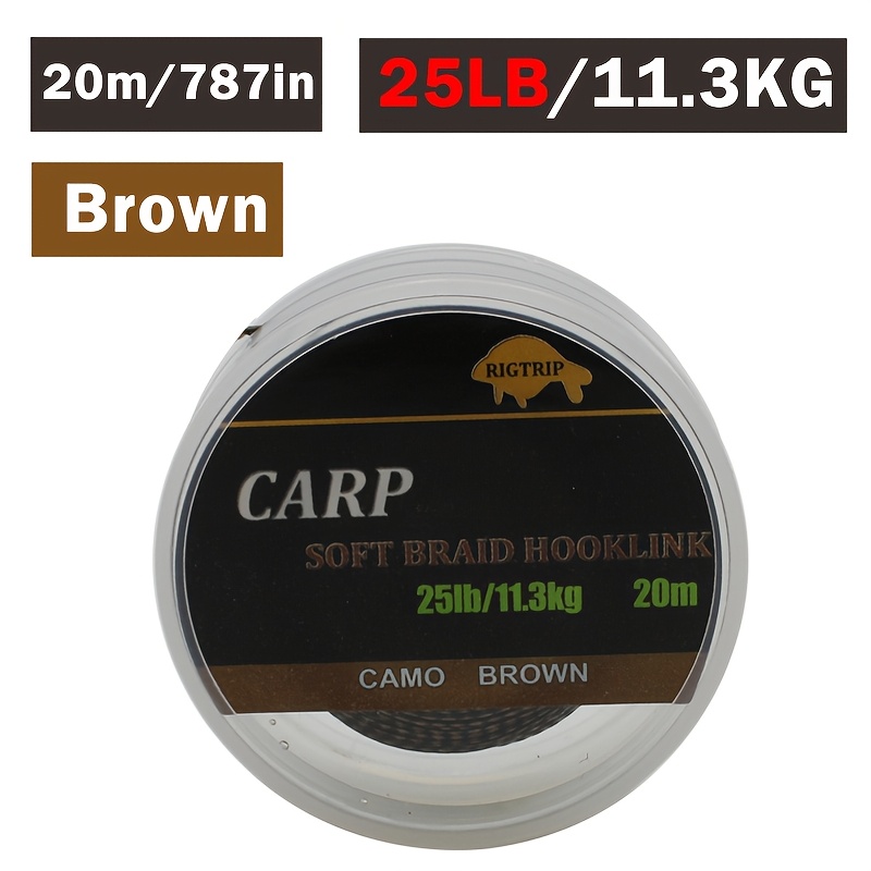20m Carp Fishing 15lb, 20lb, Or 25lb Options, Featuring A Soft Braided Hooklink For Carp Fishing Rigs Like Chod And Ronnie