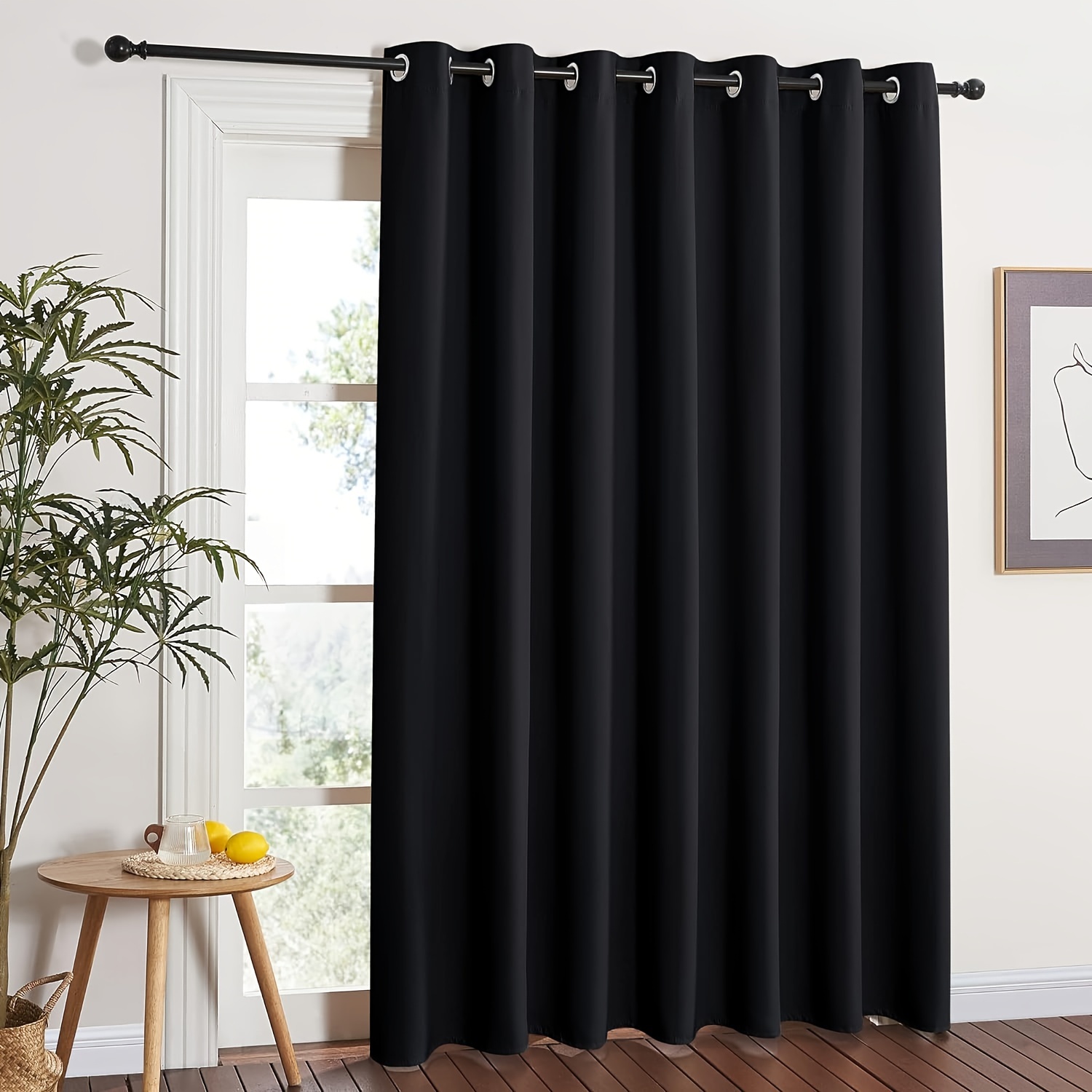 extra wide blackout curtain panel sliding glass doors Temu