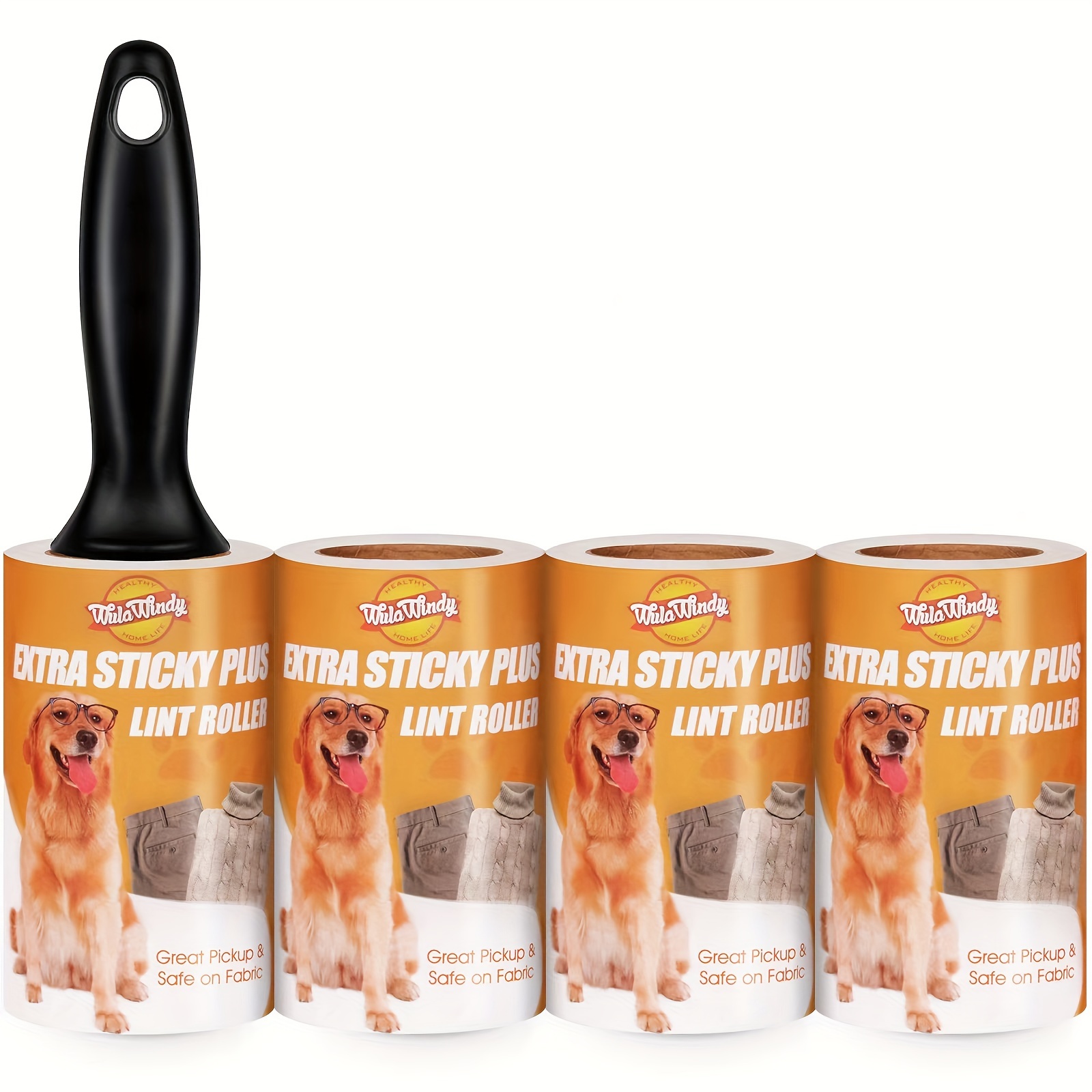 

Extra Sticky Lint Roller For Pet Hair Removal - 4-piece, Ideal For Cats & Dogs, Perfect For Clothes & Furniture