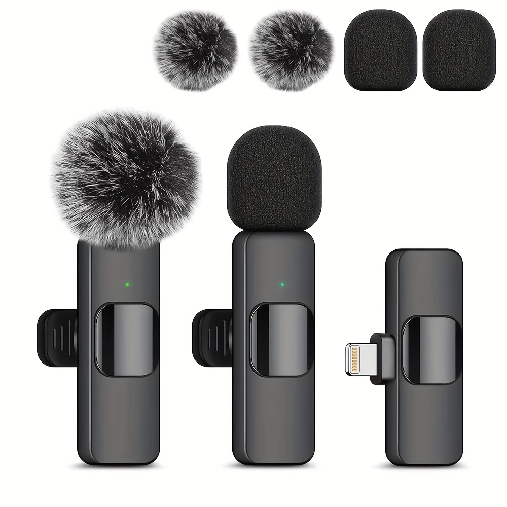 wireless lavalier microphone clip microphone for iphone ipad   usb c cordless clip on microphone plug and   video recording live streaming interviews