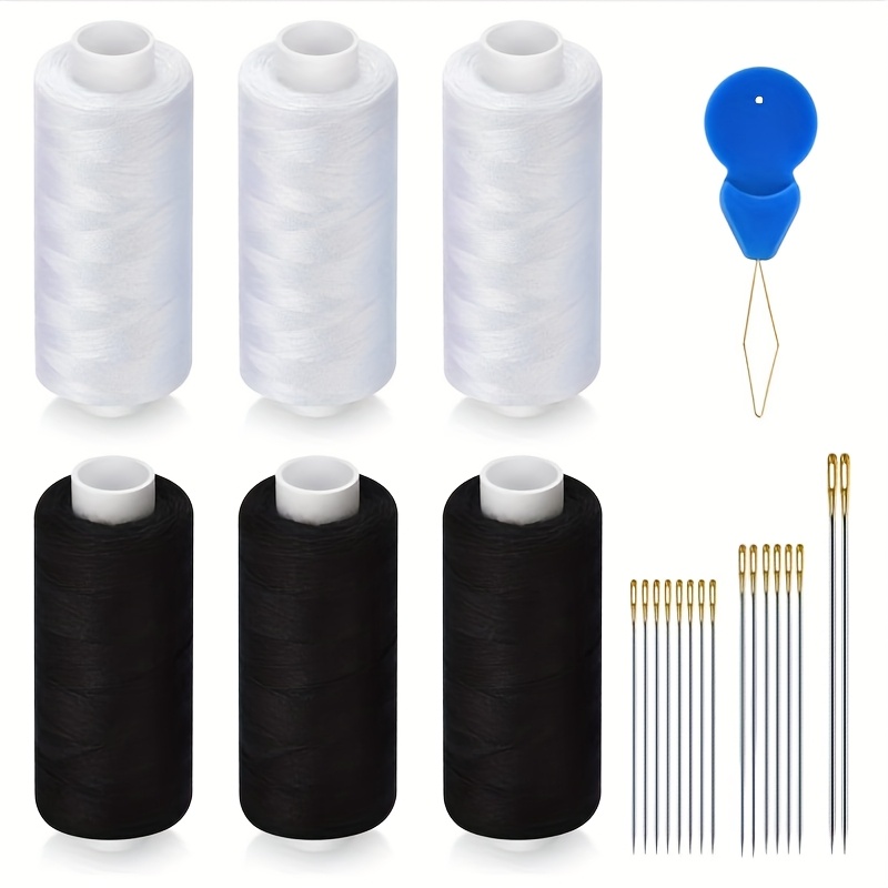10er Set Schwarz Baumwollgarn Sets Für Nähmaschine DIY - 1000