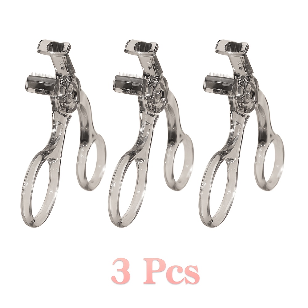 TEMU 3pcs Portable Eyelash Curler For Curls, Frameless Tooth Comb Style Wide-angle Sunflower Eyelash Curler, Ergonomic Handle For Long-lasting Hold,