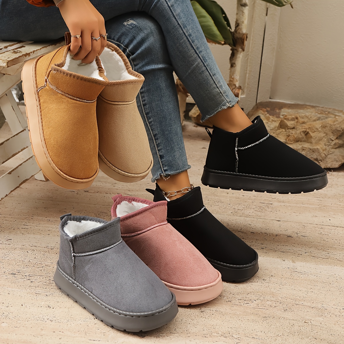 womens slipper boots with rubber sole