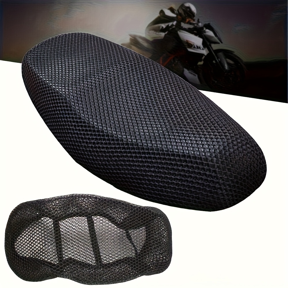 TEMU Breathable Motorcycle Seat Cover - Fit, Non-slip Polyester Cushion For Enhanced Riding Comfort