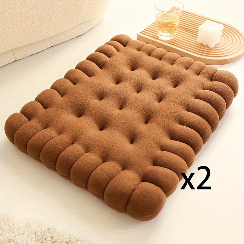 Two-piece Biscuit-shaped Seat Cushion Set, Soft Thick Rectangular Chair Pad, Meditation Mat, Floor Pillow For Living Room, Balcony, Office, Car Seat Cushion Decor