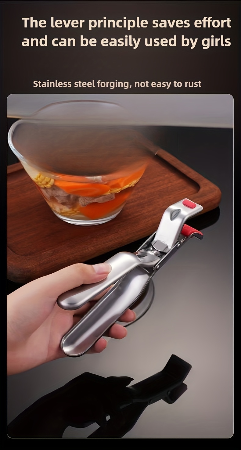 [Anti-Scald Clip] Heavy-Duty Stainless Steel Anti-Scald Clip Compatible for Air Fryer, & Steamer - Heat-Resistant Kitchen Tool with Non-Slip Bowl/Plate Grabber, Steaming Clip - for Hot Pots/Pans, - Utensil (410 Stainless Steel)