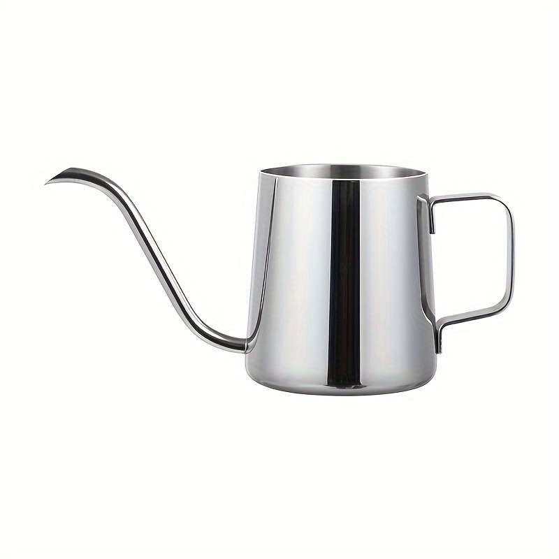 Image of 1pc, 350ml Stainless Steel Coffee Pot, Fine Spout Pot Coffee Maker, Long Narrow Pointed Mouth Pot, Thin Mouth Drip Gooseneck Pour Over Handle Coffee Kettle