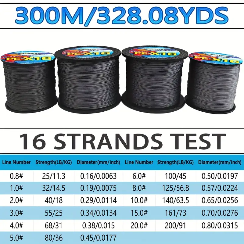 16 strand super pe braided fishing line 0 8 20 smooth strong - Temu 16 strand super pe braided fishing line 0 8 20 smooth strong - Temu
