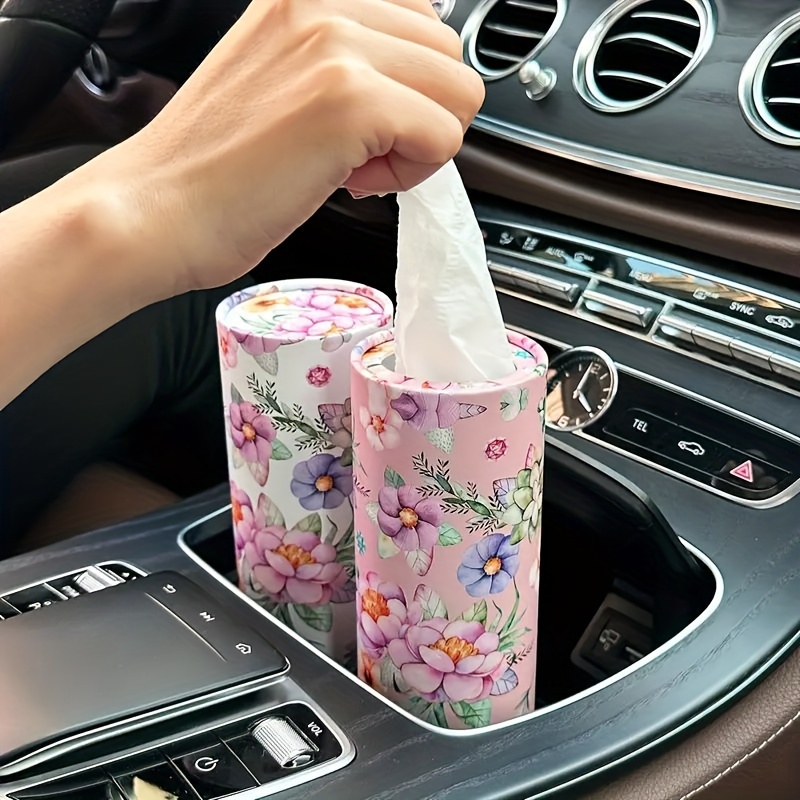 

1- For Cup - Portable Round Plastic Dispenser 40 Facial Tissues For Universal Fit , , And -