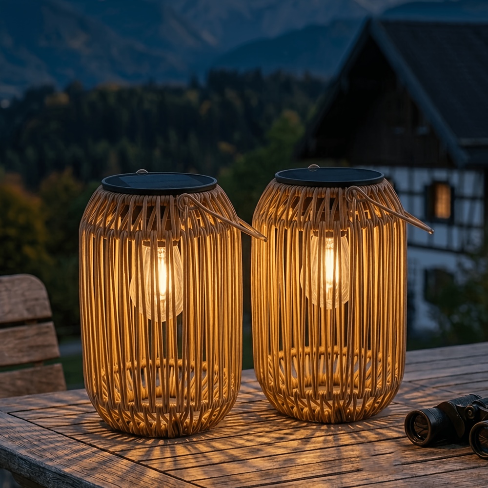 Image of Solar Lantern Solar Lights Outdoor Woven Solar Garden Ornaments For Outdoor Backyard Patio Porch Lawn Pathway, Home Decor