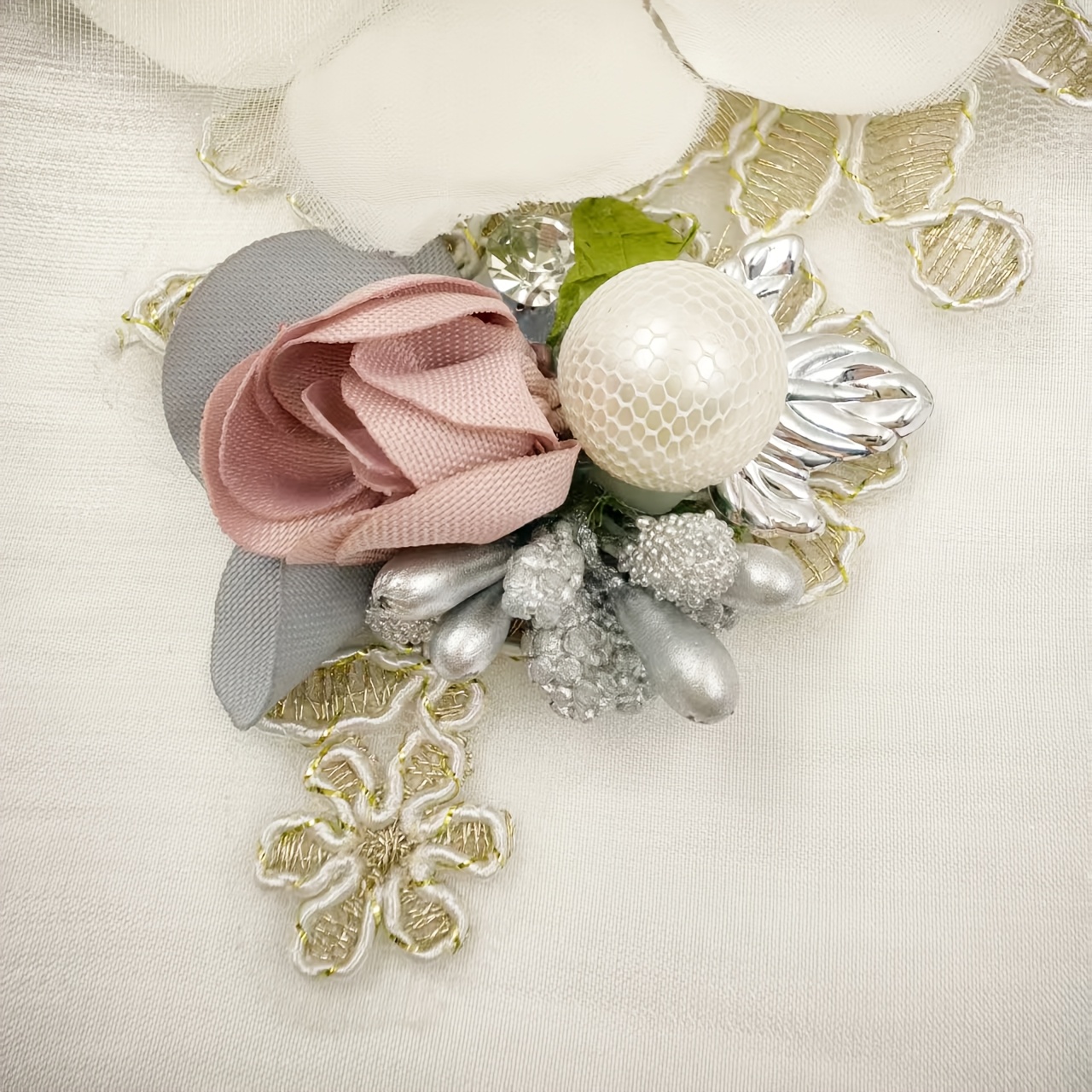 3D Floral Lace Embroidery Sequined Patchwork