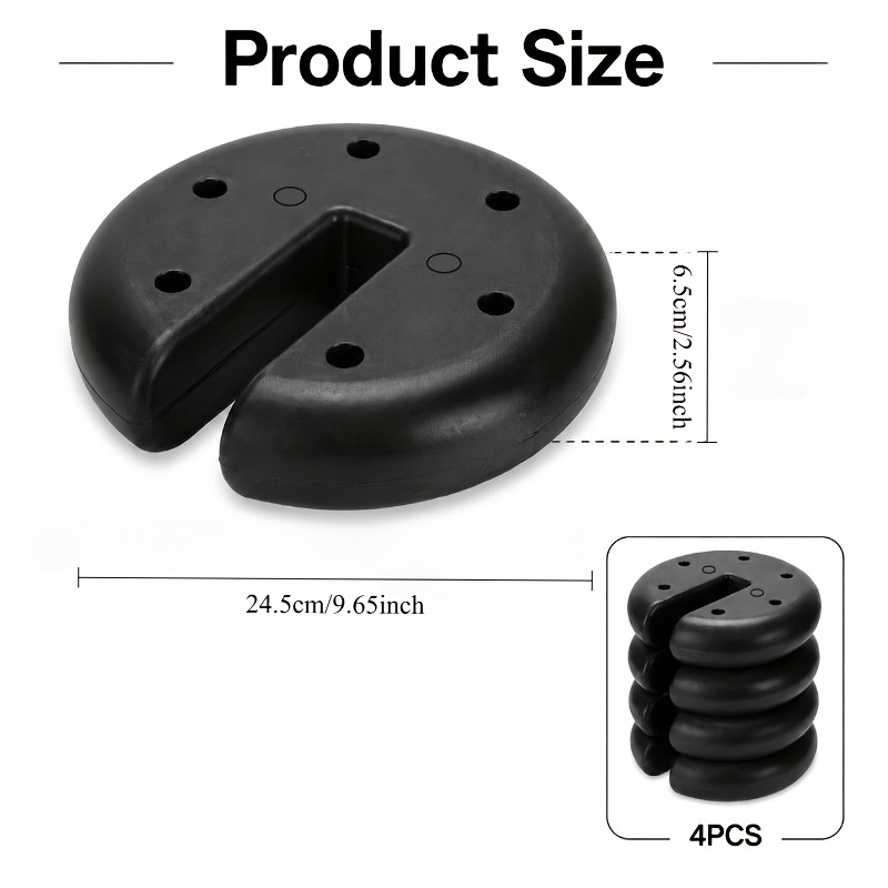TEMU 4pcs Heavy-duty Roman Plastic Umbrella Base, Water And Sand Filling Anchoring Stand, Outdoor Holder For Sun Umbrella, Garden Beach Patio Canopy