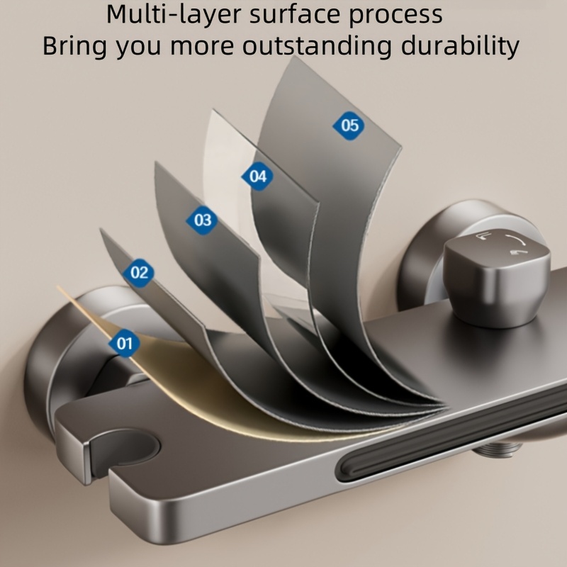 Nowoczesna łazienkowa głowica prysznicowa z montażem na ścianie z designem deszczu - Trwała, z jednym uchwytem, sterowana zimną i gorącą wodą, wygodny prysznic ręczny do relaksujących kąpieli, relaksująca doświadczenie prysznica | Nowoczesna głowica prysznicowa z montażem na ścianie | Trwała głowica prysznicowa