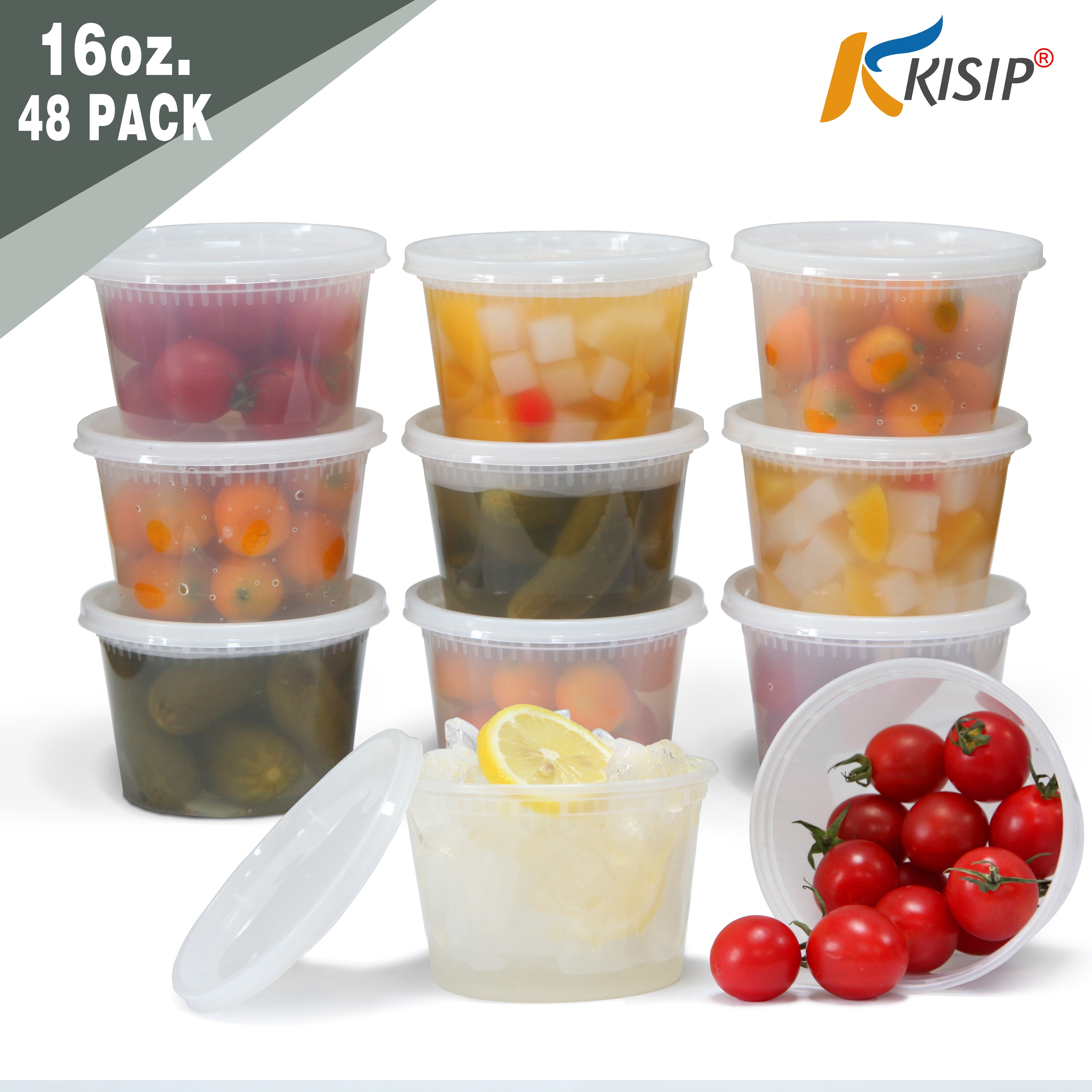 

16oz , 48 -duty Food Storage For &salad, Plastic , Reusable//bpa-free, /dishwasher/ Safe, , Day, Christmas