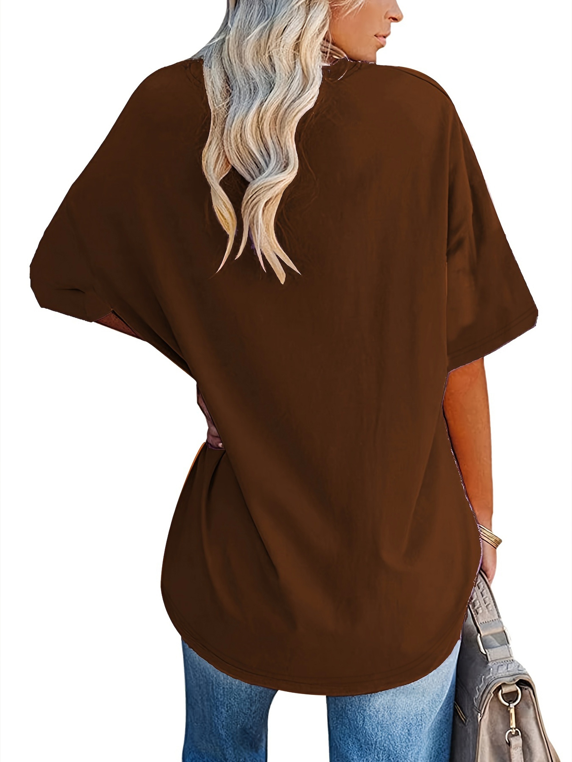 Plus Size Solid Simple T-Shirt, Casual Crew Neck Short Sleeve T-Shirt, Women's Plus Size?Clothing