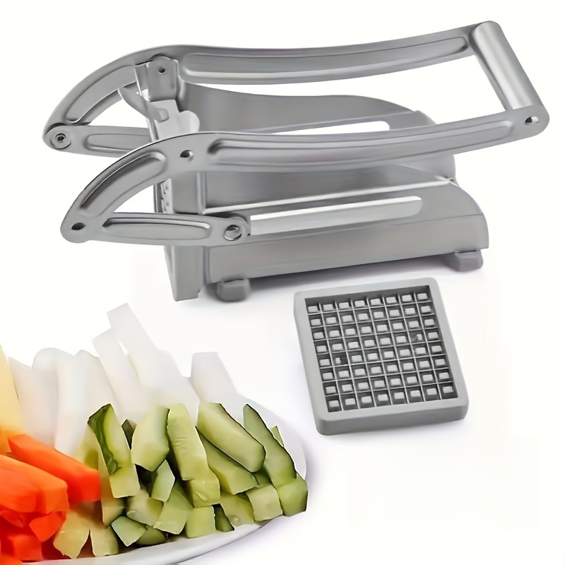 

Stainless Steel French Fry Cutter, 1 Set Semi-automatic Vegetable Slicer, Metal Potato Chopper, Fruit And Onion Dicer, Kitchen Tool, Food Cutter Kitchen Gadget