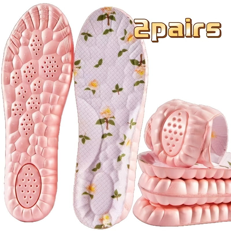 TEMU 4pcs Set, Of Ultra-comfortable Women's Shoe Insoles - Soft, Elastic, Breathable, Shock-absorbing, Suitable For Casual And Sports Activities -