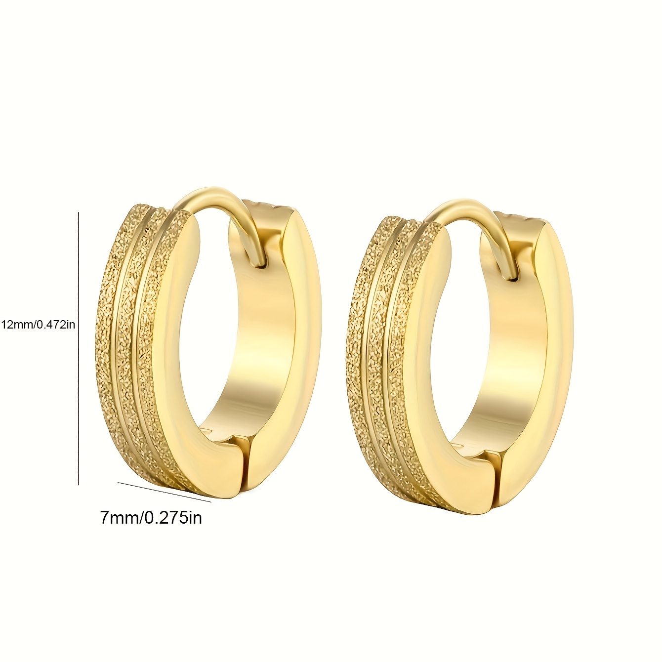 18K Golden Plated Gunmetal Finish Stud Earrings