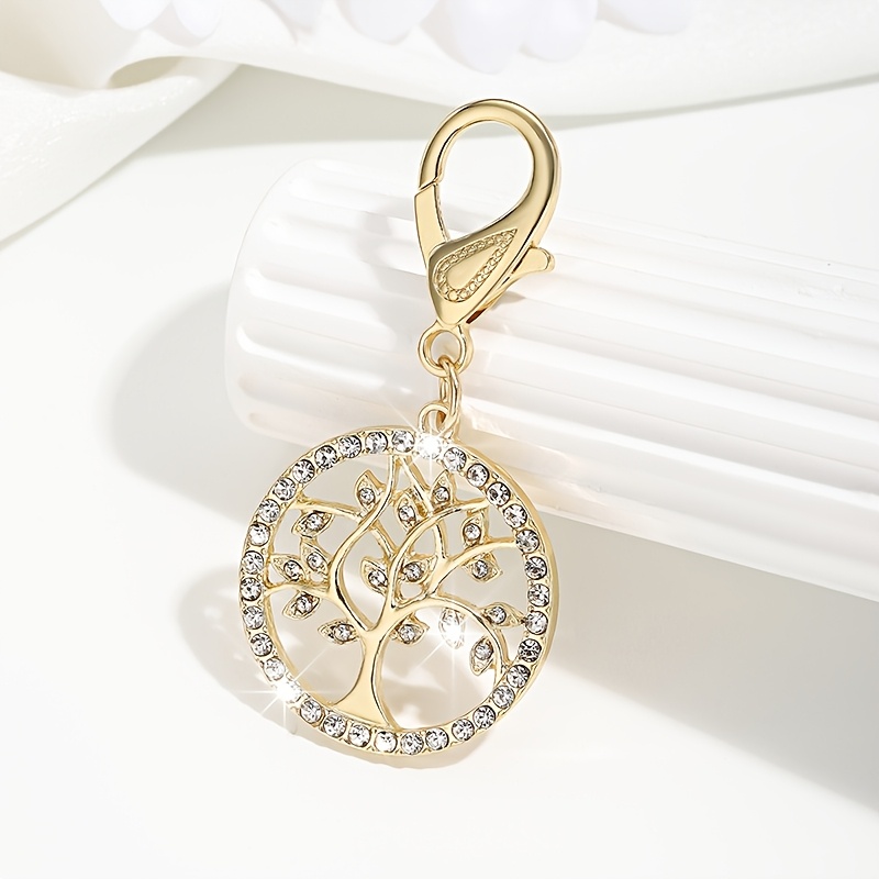TEMU 1pc Of Fashionable European And American Gorgeous Creative Hollow Exquisite Versatile Tree Of Life Shaped Keychain Bag Pendant Additions,
