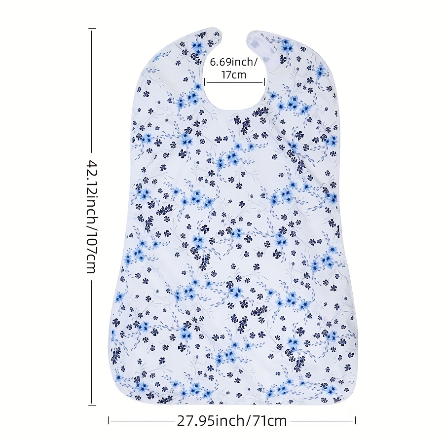 TEMU 1 pièce, Bavoir de Repas pour Personnes Âgées, Motif Imprimé , Vêtement de Protection, Grande Taille pour une Protection Plus Complète, Grand