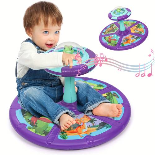 rotating toy suitable for aged 3 4 5 and 6 years old christmas halloween birthday gift suitable for boys and girls months old with music and led flashlight musical 360 rotating seat interactive sensory toys
